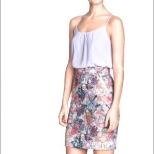 H&M Floral Pencil Skirt | with Gold Zipper
